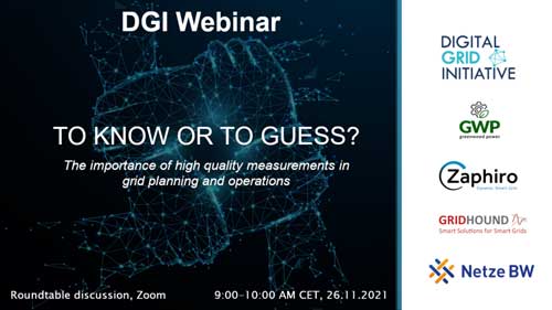 Webinar “To Know or To Guess?” The importance of high-quality measurements in grid planning and operations.
