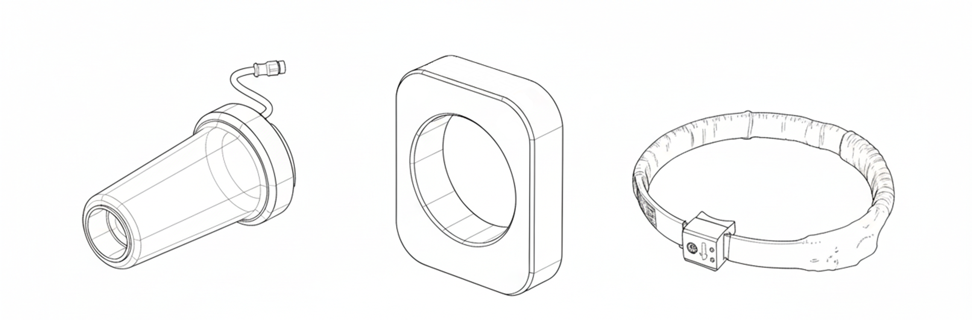 3 gezeichnete Sensoren Voltage & Current Sensors
